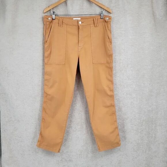 pistola Denim - Pistola Orangey Tan Cropped Utility Pants Jeans Women's Size 32 Waist Denim